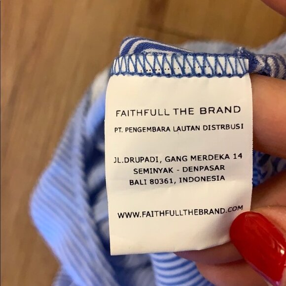 Faithfull The Brand Blue Striped Jumpsuit Playsuit - Picture 12 of 16